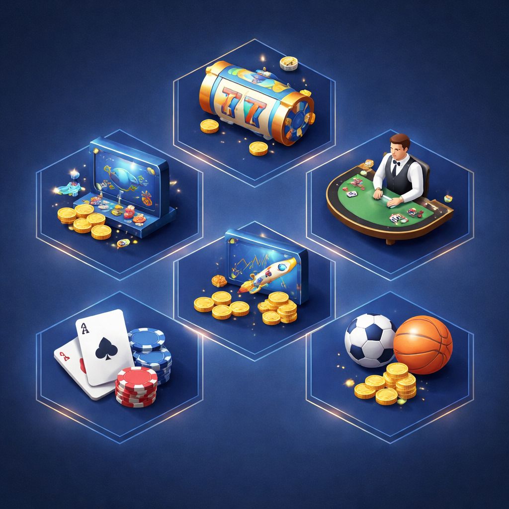 TK688 Casino game categories overview infographic